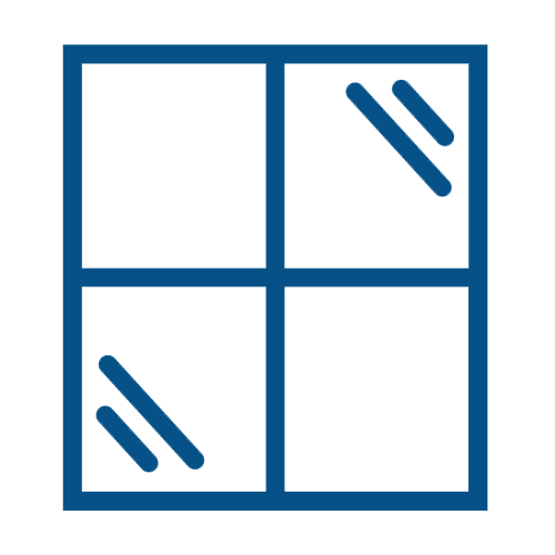 Transparent window icon blue